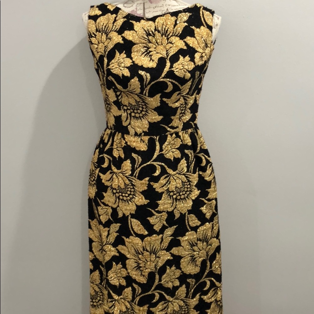 Vintage Black and Gold Evening Gown